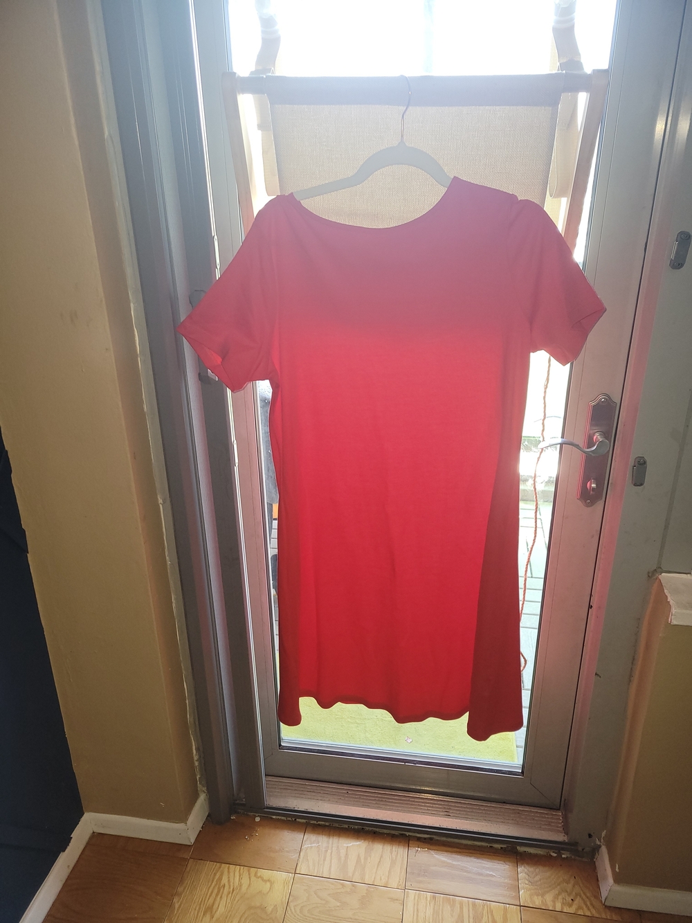 Lemon Way Vibrant Coral Short Sleeve Red Dress